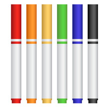set of markers in color