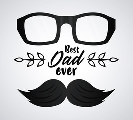 Poster - happy fathers day card with mustache