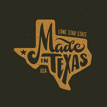 Texas Related T-shirt Design. Vintage Vector Illustration.
