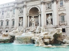 Statues At Trevi Fountain