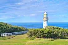 Cape Otway Lighthouse With The Sea Behind
