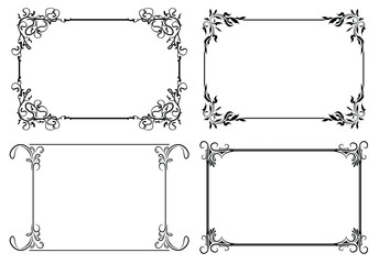 Fototapete - Set of four decorative stylish vector frames for your design