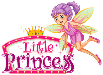 Wall Mural - font design for word fairy enchantment with fairy flying
