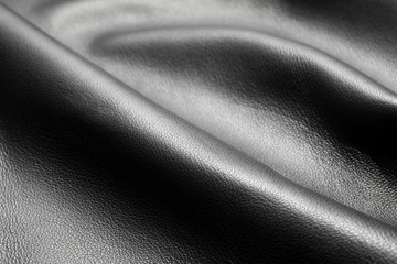 Wall Mural - Close-up of black leather texture