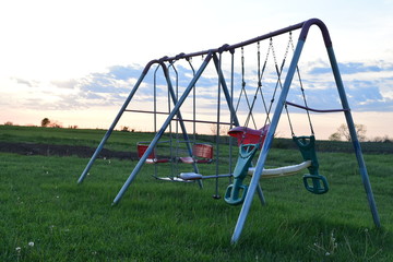 Wall Mural - Sunset Swing Set