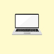 © Nastudio - Laptop on yellow Background,computer Vector Illustration