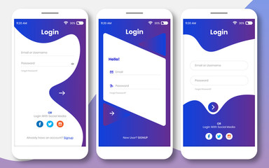 Wall Mural - Login ui kit for any app or sign in page design template