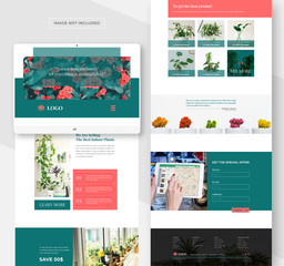 Wall Mural - Indoor plants web template for multipurpose business website