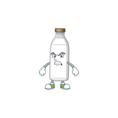 Canvas Print - Mascot design style of milk bottle with angry face