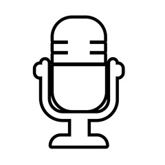 Sticker - microphone audio line style icon