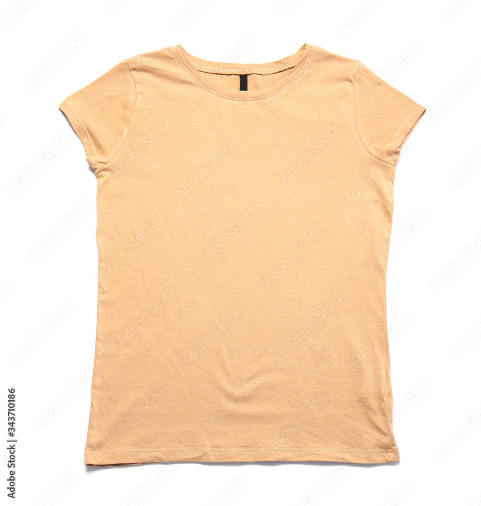 Stylish t-shirt on white background