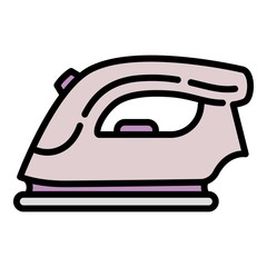 Poster - Housework iron icon. Outline housework iron vector icon for web design isolated on white background