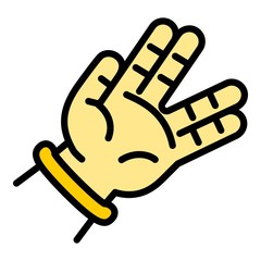 Poster - Hiphop hand sign icon. Outline hiphop hand sign vector icon for web design isolated on white background