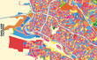 Oakland, California, U.S.A., colorful vector map