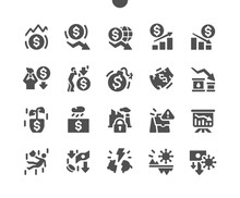 Economic Crisis Well-crafted Pixel Perfect Vector Solid Icons 30 2x Grid For Web Graphics And Apps. Simple Minimal Pictogram