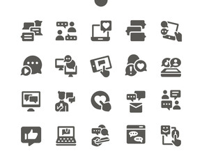 Poster - chat well-crafted pixel perfect vector solid icons 30 2x grid for web graphics and apps. simple mini