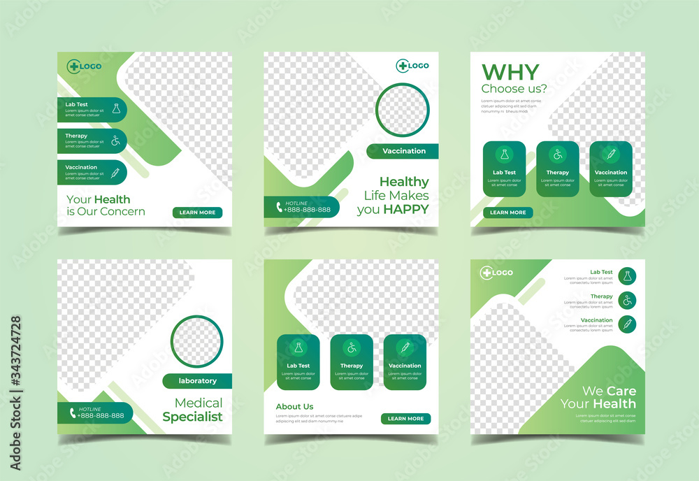 Medical social media banner template for hospital and clinic Stock ...