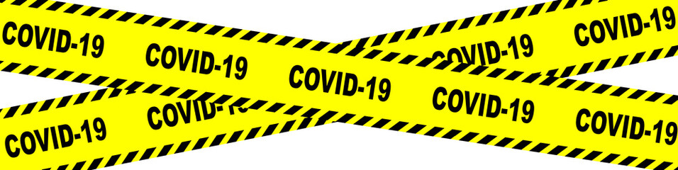 Poster - Yellow And Black Covid 19 Danger Ribbon