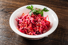 Salad With Beetroot, Cabbage And Carrot
