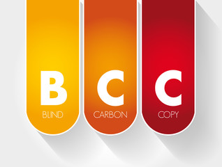 Poster - bcc - blind carbon copy acronym, technology concept background