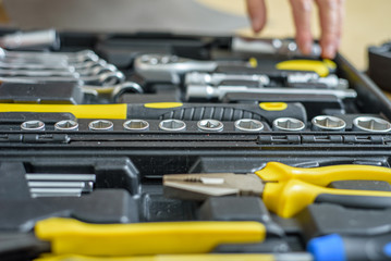 Wall Mural - case with tools for work. Close up