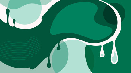 Poster - Abstract drip-wave seamless geometric pattern, colorful emerald color on a light green background. Can be used for wallpaper, textile design, print, creating a colorful emerald green background.