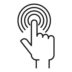 Poster - Touch sense authentication icon. Outline touch sense authentication vector icon for web design isolated on white background