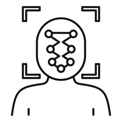 Poster - Man face recognition icon. Outline man face recognition vector icon for web design isolated on white background