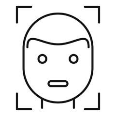 Poster - Face detection icon. Outline face detection vector icon for web design isolated on white background