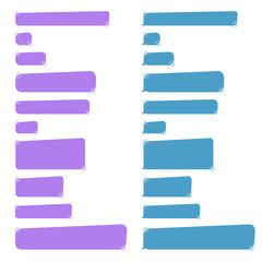 Poster - Speech bubbles in color. Made in a comic cartoon style. Suitable as an element of chat, communication, discussion. Colorfully drawn, abstract elements in a cartoon style.