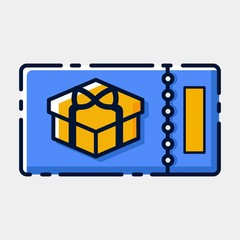Poster - Gift voucher icon in color design. Concept, discounts, special gift code, advertising marketing move in the trade.