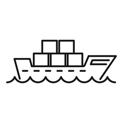 Poster - Cargo shipping icon. Outline cargo shipping vector icon for web design isolated on white background