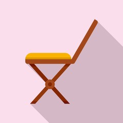 Sticker - Soft garden chair icon. Flat illustration of soft garden chair vector icon for web design