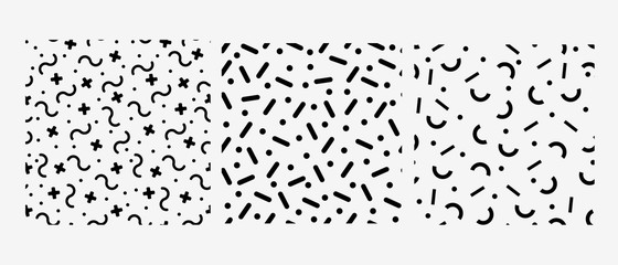 Poster - Abstract geometric, monochrome pattern consisting of dots, semicircles. Decorative and trendy vector, seamless ornament. Can be used in wallpaper, for printing packaging, textiles, paper