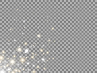 Wall Mural - glitter and glowing light effect. magic particles splash. star burst with gold and white sparkles. g