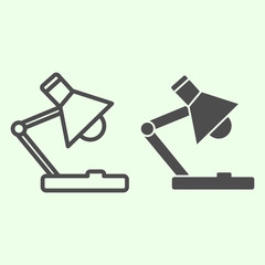 Poster - Office reading lamp line and solid icon. Table lamp for education and work outline style pictogram on white background. Organization equipment signs for mobile concept and web design. Vector graphics.