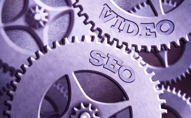 Poster - writing note showing video seo. business concept for the process of improving the ranking or visibil