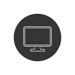 Poster - Television, TV line icon vector illustration modern flat style