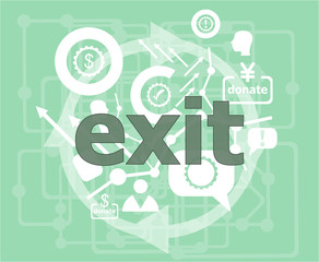 Poster - Text Exit. Social concept . Infographic template. Flat design web graphics elements.