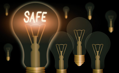 Leinwandbilder - Conceptual hand writing showing Safe. Concept meaning protected from or not exposed to danger or risk Not likely to be harmed