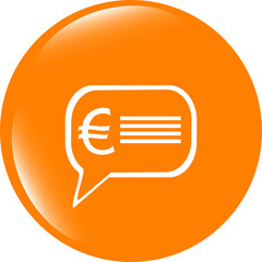 Poster - web icon cloud with euro eur sign, web button isolated on white