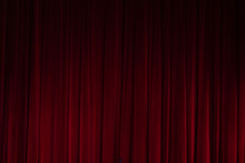 Scene, A Dark Red Curtain Theater