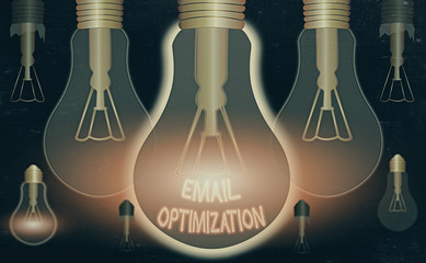Poster - conceptual hand writing showing email optimization. concept meaning maximize the effectiveness of th