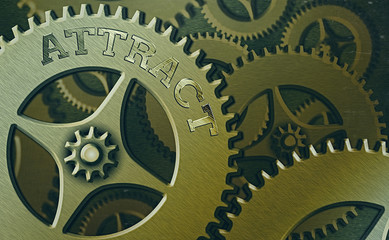 Poster - Handwriting text Attract. Conceptual photo to draw by a physical force causing or tending to cause to approach
