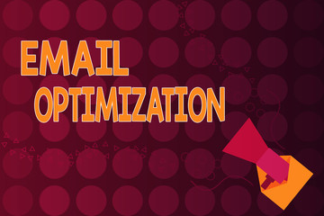 Poster - word writing text email optimization. business photo showcasing maximize the effectiveness of the ma