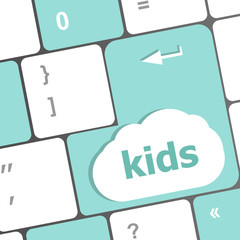 Poster - kids key button in a computer keyboard