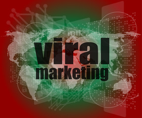 Poster - marketing concept: words viral marketing on business digital screen