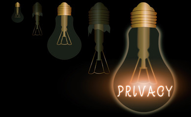 Fototapete - Text sign showing Privacy. Business photo text Right to keep demonstratingal matters and information as a secret