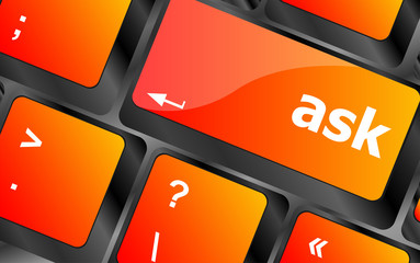Poster - ask button on computer keyboard key