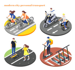 Sticker - Personal Transport Isometric Set